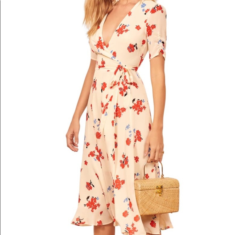 Reformation Napa wrap midi dress